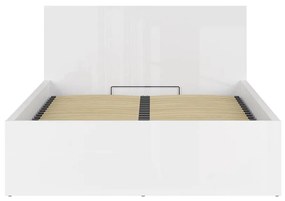 Manželská posteľ 140 cm BRW Tetrix 8 (lesk biely) (s roštom) (s úl. priestorom). Vlastná spoľahlivá doprava až k Vám domov. 1098488