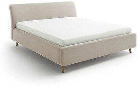 Čalúnená posteľ lemina s úložným priestorom 180 x 200 cm béžová MUZZA