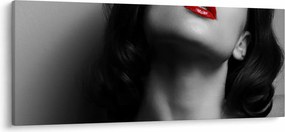 Obraz - Portrét ženy s červeným rúžom (120x50 cm)