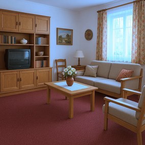 Timzo, Metrážny koberec Rubin 2159 red, na mieru, šíře 4m, červená, ab (mriežka), chodba / predsieň