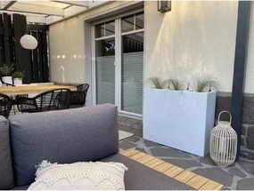 Kvetináč ELEMENTO, sklolaminát, šírka 88 cm, biely mat