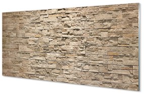 Sklenený obklad do kuchyne Tehlová múr kamenná 100x50 cm
