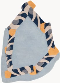 Ručne viazaný vlnený koberec's reliéfnou štruktúrou Frame