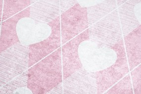 Detský koberček EMMA - Srdiečka - ružový