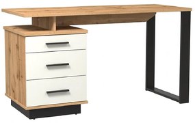 Písací stôl Santi 4 Dub Wotan/Čierna/Biela