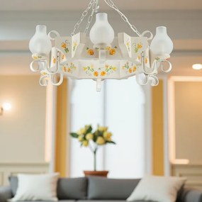 Brilagi - Luster na reťazi QUEEN 6xE14/40W/230V buk/krémová