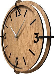 3D Nástenné hodiny Zlatý dub, tiché, moderné | SENTOP HDF0601-OAK