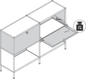 Doplnková súprava kovových výklopných dvierok »CN3«, biela