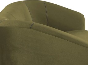 Trojmiestna pohovka Olivio, machovo zelená zamatová tkanina