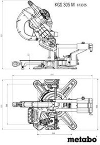 Metabo KGS 305 M Set Kapovacia píla s pojazdom (2000W/ 305mm ) 613305900