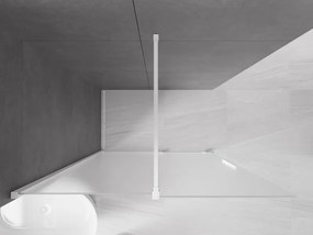 Mexen Velar, sprchová zástena s posuvnými dverami Walk-in 160 x 200 cm, 8mm sklo námraza, biela matná, 871-160-000-33-20