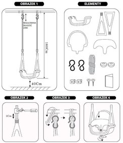 EcoToys Detská záhradná hojdačka Sloník 3v1, SW-0101