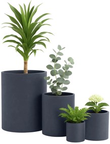 Sada 4 ks kvetináčov 1 round - antracitová