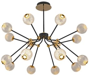 LED luster na tyči GELA 16xLED/5W/230V 3000K čierna/zlatá