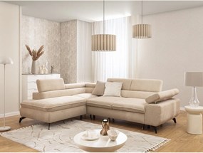 Béžová ženilková rohová pohovka (ľavý roh/do L) Marbeya – Ropez