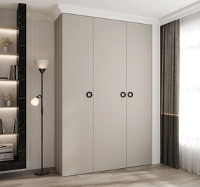 Šatníková skriňa 160 cm Carmela 40-1 (kašmír + čierna). Akcia -20%. Vlastná spoľahlivá doprava až k Vám domov. 1126527