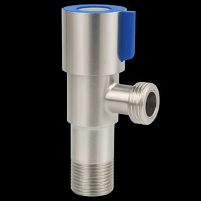 Invena Invena, rohový ventil z nehrdzavejúcej ocele, s keramickou hlavicou, 1/2" × 1/2", modrá, INV-ZW-47-N15-J