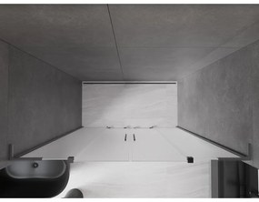 Mexen Velar L Duo, posuvné sprchové dvere do otvoru 170 cm, 8mm sklo námraza, brúsený grafit, 871-170-003-32-95