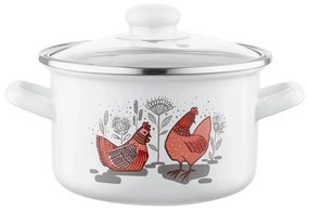 Emalia Pleszew Smaltovaný hrniec s pokrievkou Rubinka, 16 cm, 2 l