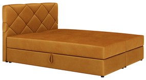 Kontinentálna posteľ 140x200 cm Karum (horčicová) (s roštom a matracom). Vlastná spoľahlivá doprava až k Vám domov. 1007770