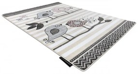 Dywany Łuszczów, Detský kusový koberec Petit Birds cream, 120x170, šedá, detská izba