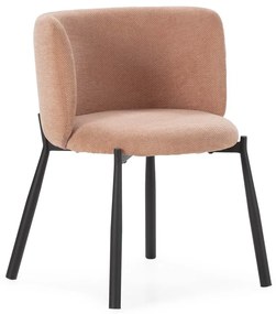 Broskyňové čalúnené jedálenské kreslá v súprave 2 ks Ginny – MOME