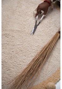 Béžový prateľný ručne tkaný bavlnený detský koberec ø120 cm Bubbly Honey – Lorena Canals