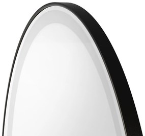 Kulaté nástěnné zrcadlo s LED osvětlením Beniamino 90 cm černé