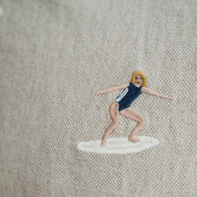 Fine Little Day Ľanová obliečka na vankúš Surfers Embroidered 48 x 48 cm
