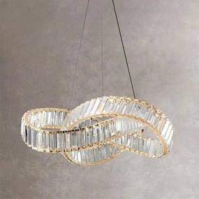 Toolight Toolight, LED závesné svietidlo 58cm, 49W, APP1538-CP, zlatá lesklá, OSW-05474