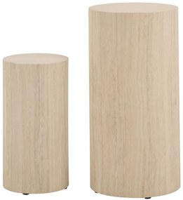 Sada 2 ks odkládacích stolků DICE béžový kámen