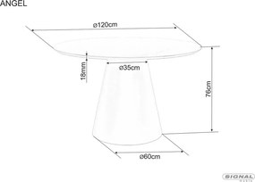 Kulatý jídelní stůl Angel 120 cm dub přírodní/černý