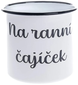 Smaltovaný hrnček "Na ranní čajíček", 1 l