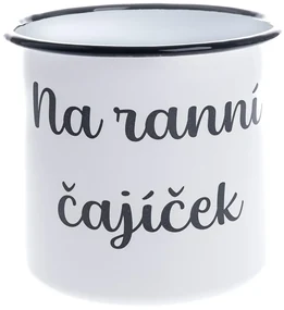 Smaltovaný hrnček "Na ranní čajíček", 1 l