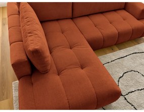 Rozkladacia/s úložným priestorom rohová pohovka v tehlovej farbe (ľavý roh/do L) Fuji – Bobochic Paris