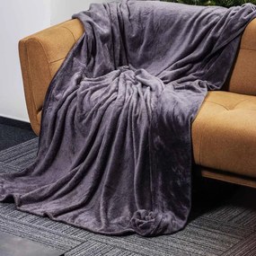 HOME ELEMENTS Mikroflanelová deka, 150 x 200 cm, tmavo sivá s vrúbkami