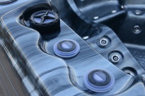 Akrylátová vírivka Spring MicroSilk strieborno-čierna so šedou bočnicou - vystavený model