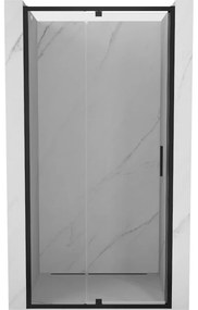 Mexen Exo, 1-krídlové dvere do otvoru 100x200 cm, 6mm číre sklo, čierny profil, 819-100-000-70-00