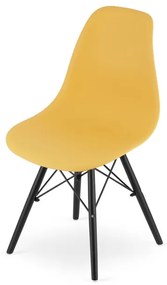 Set dvoch jedálenských stoličiek OSAKA horčicové (čierne nohy) 2ks