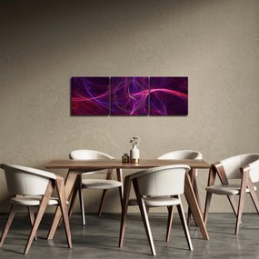 Abstraktný obraz kriviek (s hodinami) (90x30 cm)