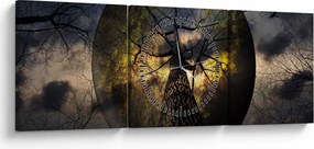Obraz - Záhadné nebo (s hodinami) (90x30 cm)
