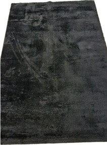 Čierny huňatý koberec Plush Deluxe – vysoký vlas 30 mm Rozmer: 60x100 cm