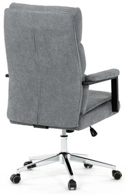 Autronic - Křeslo kancelářské, šedá látka, kříž kov chromový, houpací mechanismus, čalouněné područky - KA-D8204 GREY2