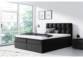 Manželská posteľ Boxspring Maddox (140x200) (ekokoža Soft 011 (čierna)). Vlastná spoľahlivá doprava až k Vám domov. 1058931