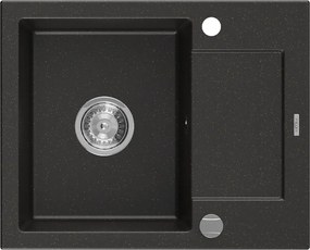 Mexen Enzo - drez granitový 57,6x46,5cm, 1-komorový, čierna-zlatá, 6506571005-75