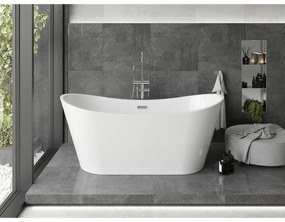 Mexen Montana, voľne stojaca vaňa 170 x 80 cm, biela, chrómový prepad, 52011708000-01