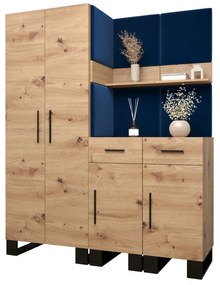 Predsieňová zostava Amanda 7 (dub artisan + modrá). Vlastná spoľahlivá doprava až k Vám domov. 1085916