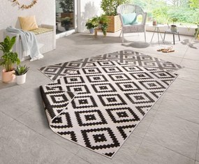 Obojstranný koberec Hanse Home Twin Malta čierny / krémový