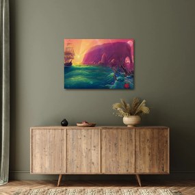 Obraz - Olejomaľba, Plavba do fantastickej ríše (70x50 cm)