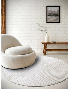 Biely okrúhly koberec ø 160 cm Panglao New York White – Elle Decoration